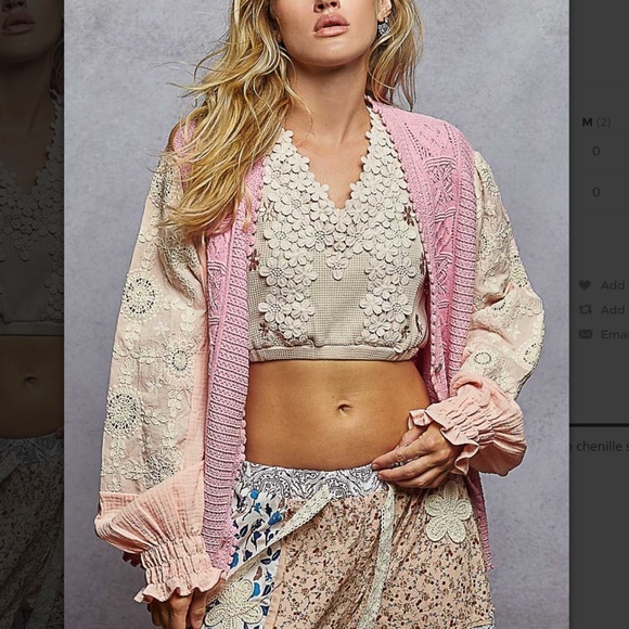 POL “ Freda ” POL V-Neck Chenille Cardigan Sweater 58A - Picture 2 of 5